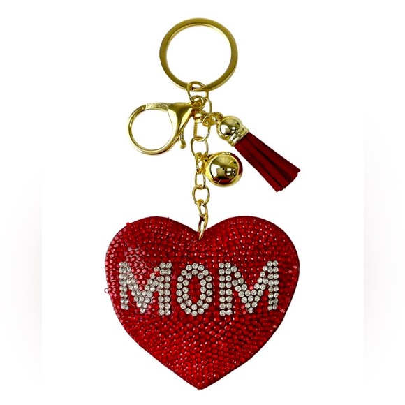 Cute Rhinestone Heart Keychain - Bling Crystal Keyring For Bag Charms, Kawaii Purse Accessory - View #4